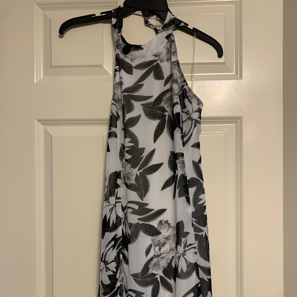 Stella Luce Maxi Dress (Black and White Floral) Cross back